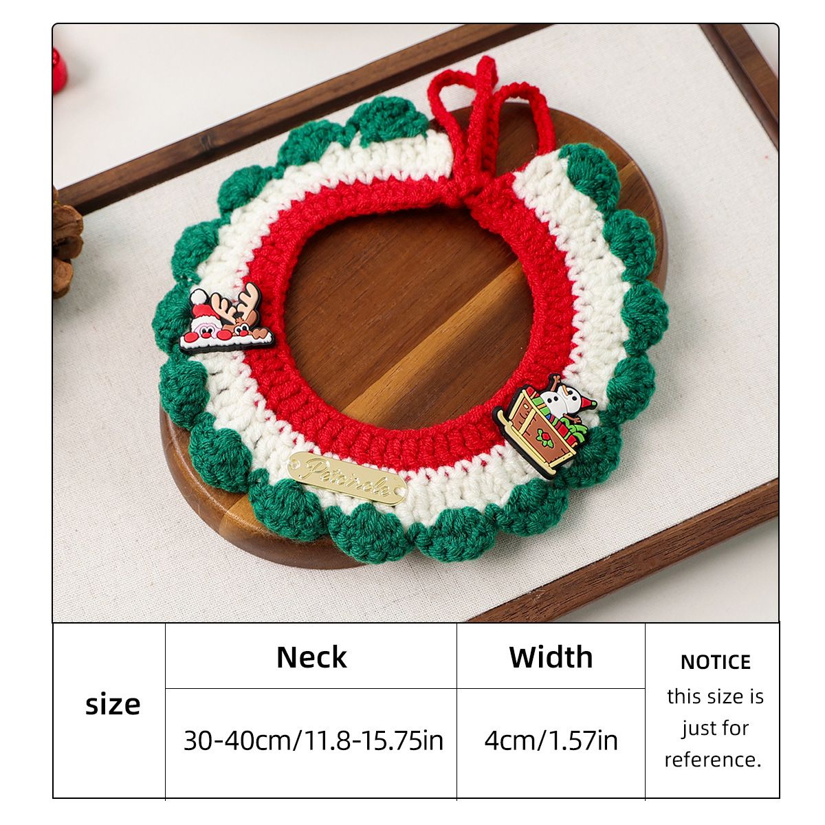 Christmas Pet Collar(Snowman, deer, old man) Knitted Festive Dog Cat Collar Red Green Adjustable Soft Lightweight Holiday Pet Accessories for Small Dogs and Cats Party Wear Kemu |Fashion Home Kitchen Beauty