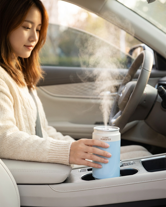Blue USB Rechargeable Humidifier Aroma Diffuser Mini Can Mist Maker Portable Car Home Desktop Air Moisturizer with LED Light Kemu |Fashion Home Kitchen Beauty