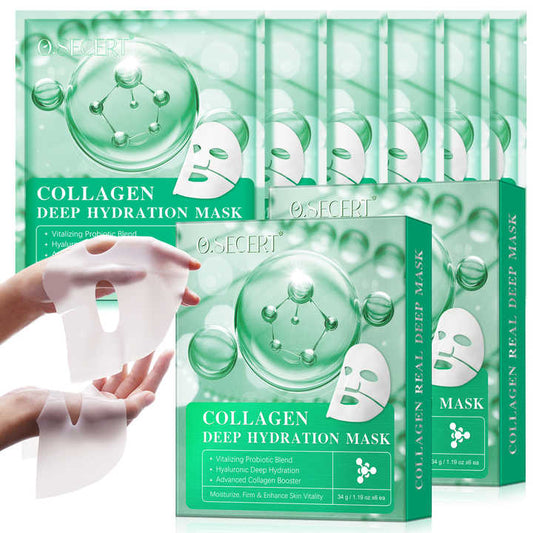Collagen Real Deep Facial Sheet Mask for Women Deep Moisturizing Overnight Sleeping Kemu |Fashion Home Kitchen Beauty