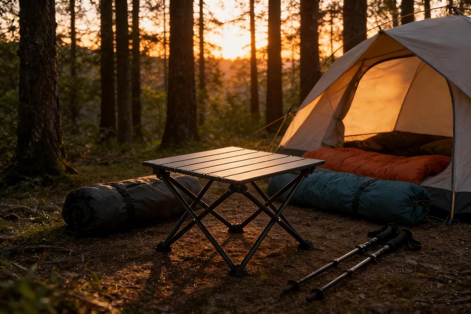 Portable Roll-Up Camping Table | Lightweight Folding Outdoor Table with Carry Bag | Seats 4 – Black Kemu |Fashion Home Kitchen Beauty