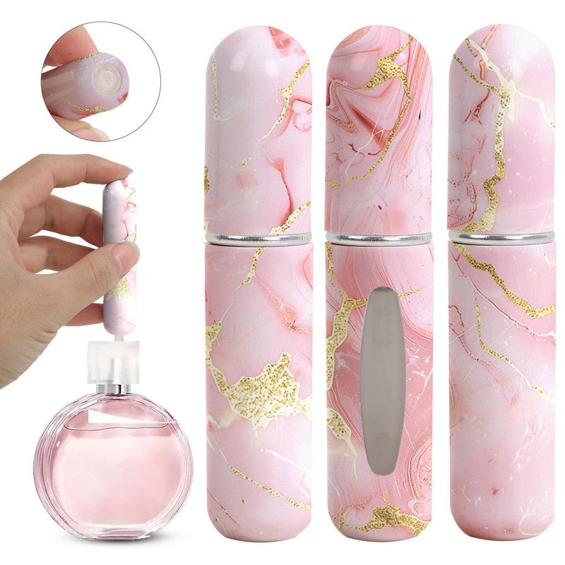 3-Pack - 5ml Portable Perfume Sample Bottles, Bottom-Fill Leak-Proof Travel Spray Bottles - Pink Kemu |Fashion Home Kitchen Beauty