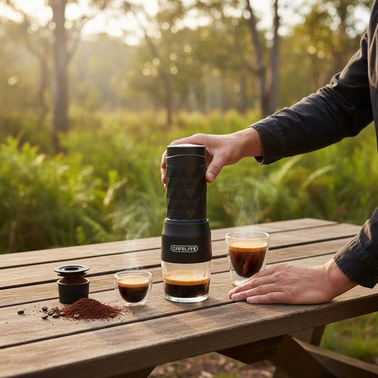 Portable Manual Espresso Maker 3 in 1 - Hand Pump Travel Coffee Machine for Camping & Hiking, Black - Kemu |Fashion Home Kitchen Beauty