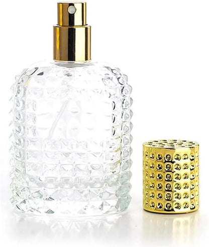 Mini perfume bottles - 50ml - Empty spray bottle - Travel bottle - Perfume atomizer - Perfume bottles - Refillable - Gold - Transparent - Glass - For travel, going out, handbags Kemu |Fashion Home Kitchen Beauty