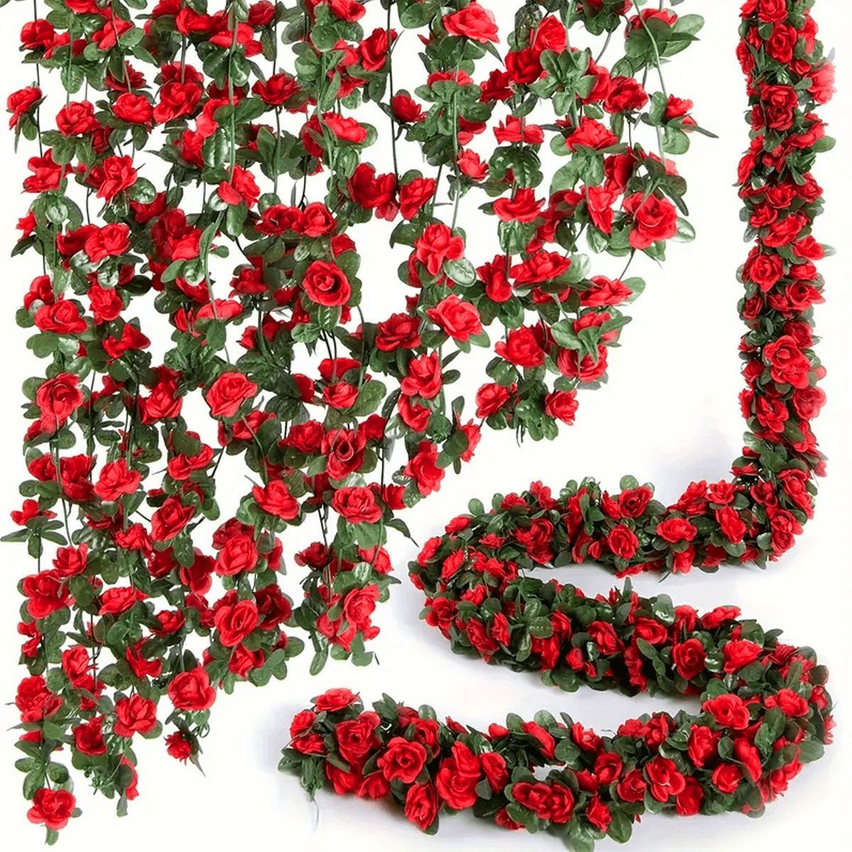 Artificial Rose Vine - Red 2.5m Kemu |Fashion Home Kitchen Beauty