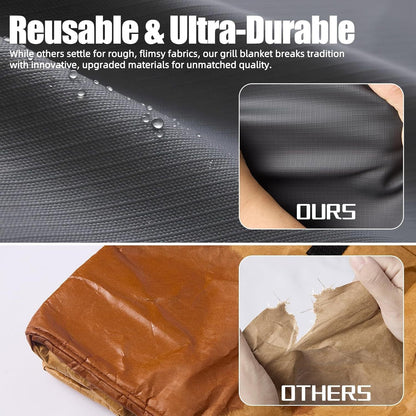 BBQ Blanket for Resting Meat, Leak-Proof Insulated Meat Resting Bag, 270° Top Opening for Large Briskets, Turkey, Washable Smoker Accessories Gifts for Men or BBQ Lovers - 21in Kemu |Fashion Home Kitchen Beauty