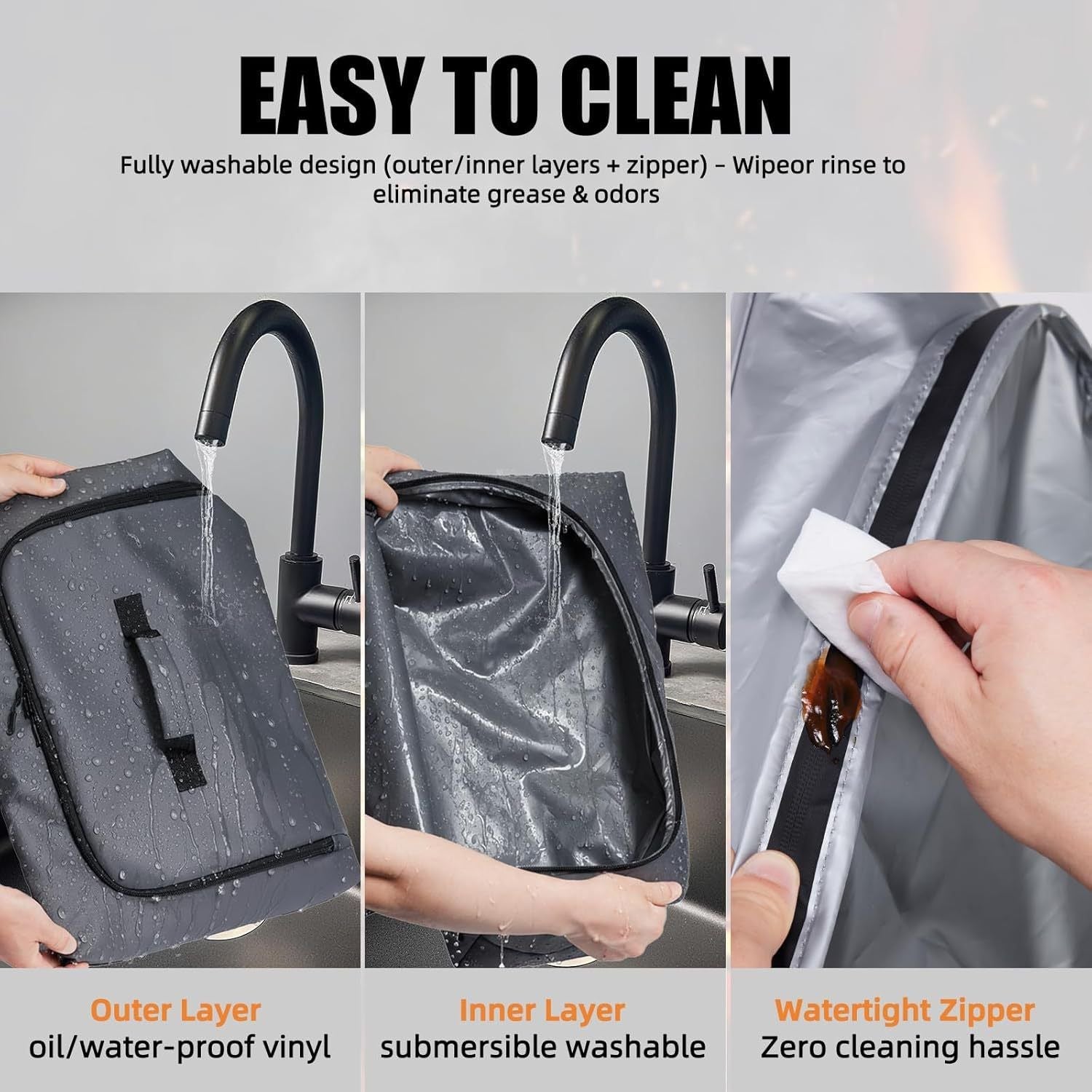 BBQ Blanket for Resting Meat, Leak-Proof Insulated Meat Resting Bag, 270° Top Opening for Large Briskets, Turkey, Washable Smoker Accessories Gifts for Men or BBQ Lovers - 21in Kemu |Fashion Home Kitchen Beauty