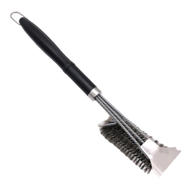 BBQ Grill Cleaning Brush with 3-Row Stainless Steel Wire Bristles, Detachable Handle and Scraper - Heavy Duty BBQ Cleaning Tool for Grill Grates, Smokers and Outdoor Barbecue Use Kemu |Fashion Home Kitchen Beauty