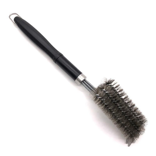 BBQ Grill Cleaning Brush with 3-Row Stainless Steel Wire Bristles, Detachable Handle and Scraper - Heavy Duty BBQ Cleaning Tool for Grill Grates, Smokers and Outdoor Barbecue Use Kemu |Fashion Home Kitchen Beauty