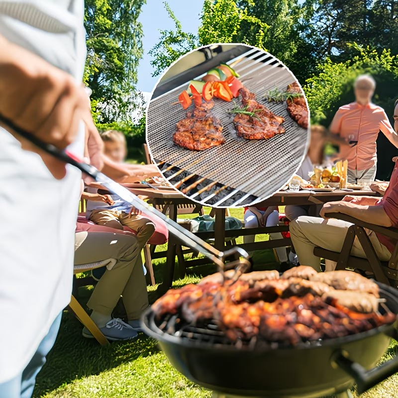 Grill Mesh Mats - Reusable, easy-to-clean round wire mesh mats, perfect for outdoor grilling, ideal for chicken wings, etc., an essential cooking accessory for homes and dormitories. Kemu |Fashion Home Kitchen Beauty