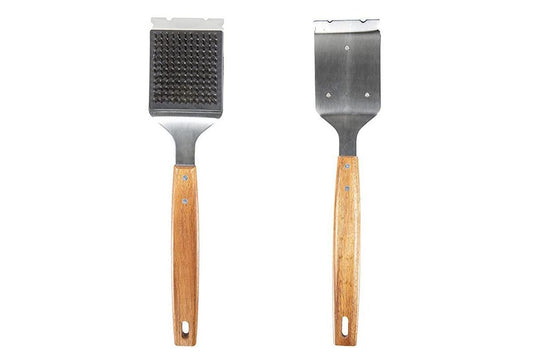 BBQ Grill Brush & Scraper | Stainless Steel Bristles with Wooden Handle – 38cm Outdoor Grill Cleaner Kemu |Fashion Home Kitchen Beauty
