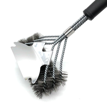 3-Row Heavy Duty BBQ Wire Grill Cleaning Brush with Scraper, Barbecue Grill Grate Cleaner for Gas Charcoal Smokers and Outdoor BBQ Use Kemu |Fashion Home Kitchen Beauty