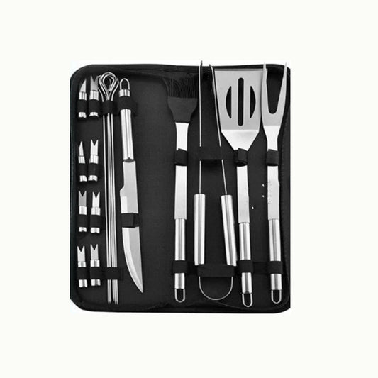 18-Piece BBQ Grill Tool Set | Heavy-Duty Stainless Steel Utensils with Carry Case – Grilling Gift for Men Kemu |Fashion Home Kitchen Beauty