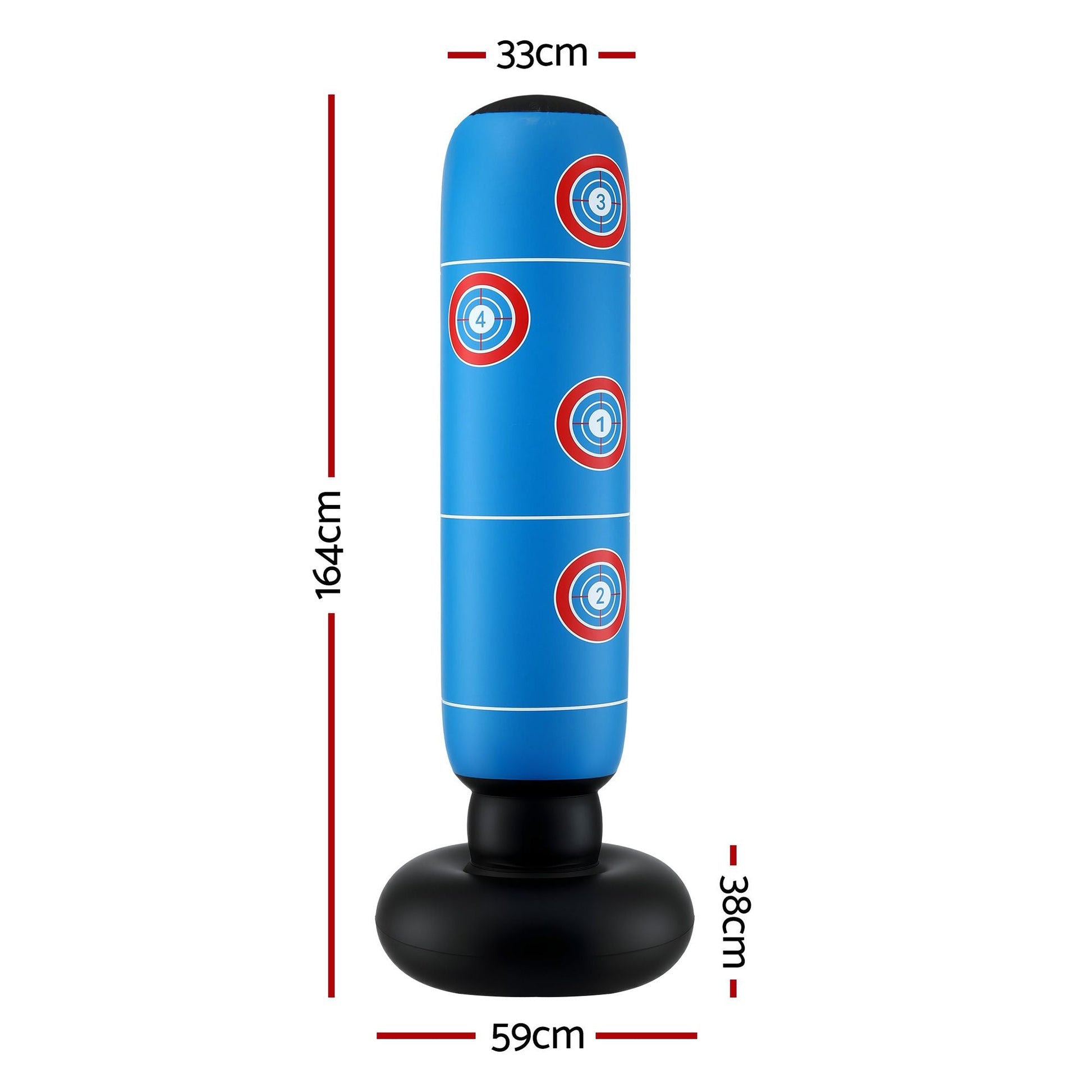 Everfit Freestanding Punching Bag Boxing Stand Inflatable Fitness 164cm Blue Kemu |Fashion Home Kitchen Beauty