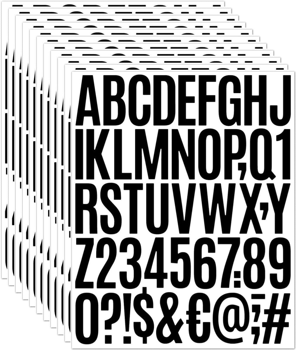 letter stickers - 10-sheet vinyl letter stickers - 2-inch self-adhesive alphabet and number stickers - waterproof - suitable for mailboxes, windows, doors, cars, boats, house numbers (black) - Kemu |Fashion Home Kitchen Beauty