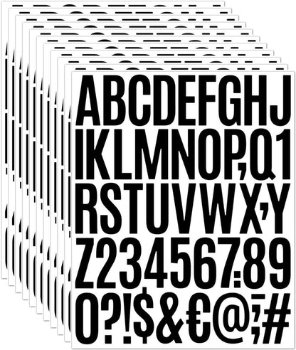letter stickers - 10-sheet vinyl letter stickers - 2-inch self-adhesive alphabet and number stickers - waterproof - suitable for mailboxes, windows, doors, cars, boats, house numbers (black) - Kemu |Fashion Home Kitchen Beauty
