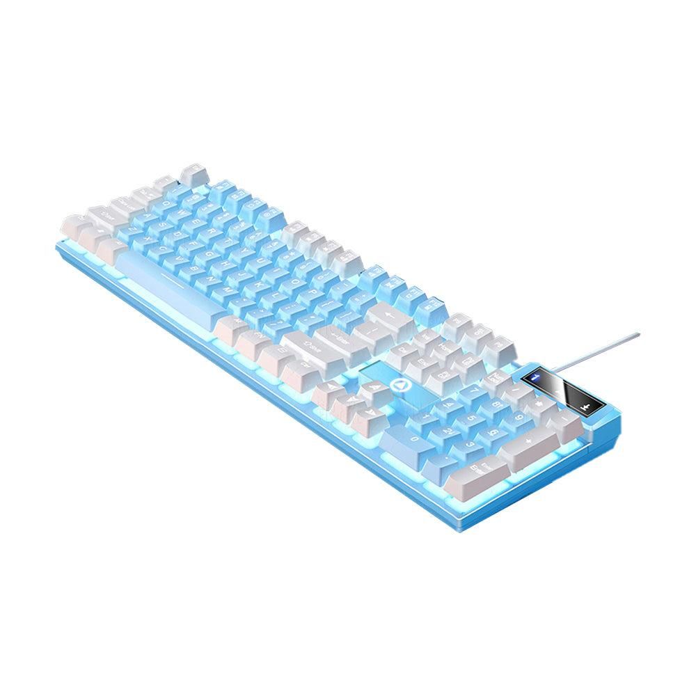 104 Keys Gaming Keyboard Wired Backlit Keyboard Blue - Kemu |Fashion Home Kitchen Beauty