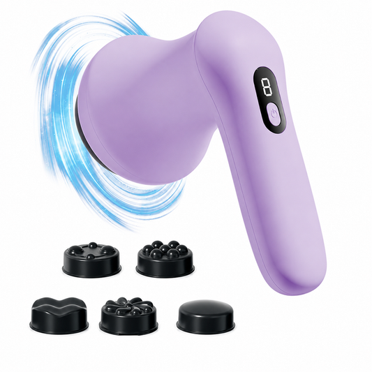 Purple Wireless Multi Function Fat Burning & Body Shaping Massager with 9 Speed Levels, 5 Massage Heads, Smart Digital Display and Type-C Charging - Portable Slimming Vibration Machine for Muscle Relaxation Sculpting Kemu |Fashion Home Kitchen Beauty