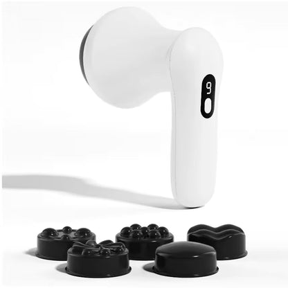 Purple Wireless Multi Function Fat Burning & Body Shaping Massager with 9 Speed Levels, 5 Massage Heads, Smart Digital Display and Type-C Charging - Portable Slimming Vibration Machine for Muscle Relaxation Sculpting Kemu |Fashion Home Kitchen Beauty