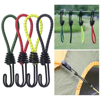 10Pcs Tent Stretch Strap Set Bungee Cords Set with Hooks, Metal Shock Cord Hook - Black Kemu |Fashion Home Kitchen Beauty