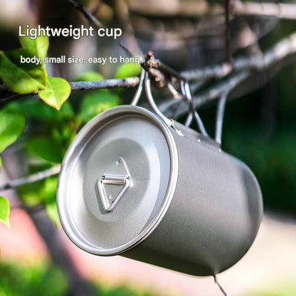 Camping Mug 400ml (13.53oz) with Lid – Ultra Lightweight Titanium Coffee Cup, Foldable Handle Outdoor Water Cup for Camping, Hiking, Travel, Backpacking and Adventure Kemu |Fashion Home Kitchen Beauty
