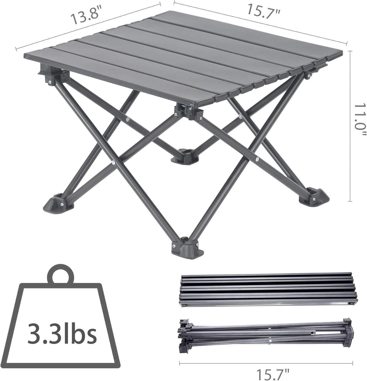 Portable Roll-Up Camping Table | Lightweight Folding Outdoor Table with Carry Bag | Seats 4 – Black Kemu |Fashion Home Kitchen Beauty