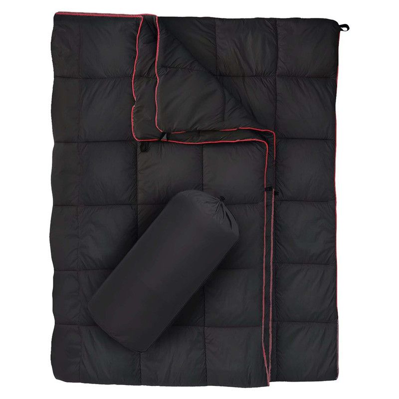 200x140cm Black Large Outdoor Camping Down Cotton Wearable Warmth Blanket, Quilted Poncho Shawl Throw with Storage Bag, Lightweight Warm Camping Quilt for Camping Travel Home Use Kemu |Fashion Home Kitchen Beauty