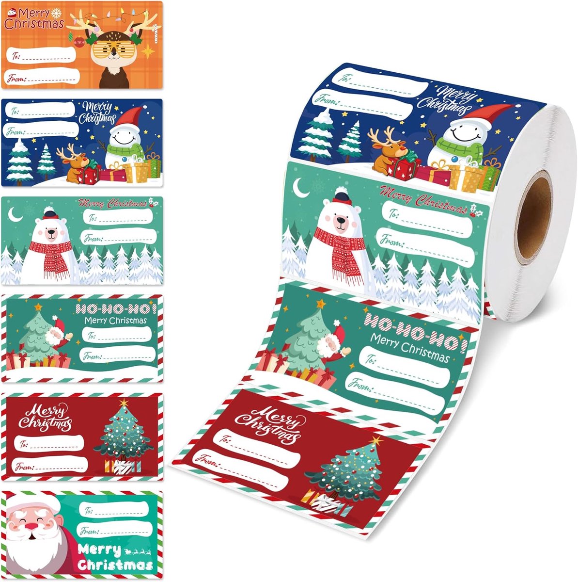 Christmas Gift Tags 500 Pack – Self-Adhesive Labels for Gifts, Wrapping & Holiday Decorations - Kemu |Fashion Home Kitchen Beauty