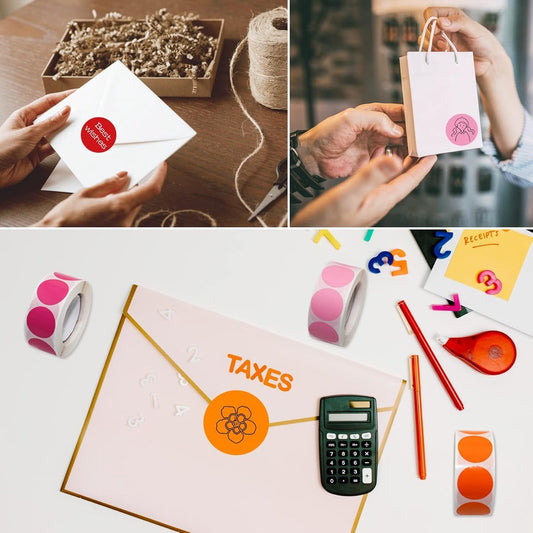 Coloured Dot Stickers 4500pcs | 9 Rolls x 500 | 2.5cm Round Self-Adhesive Labels for Office, Classroom & Organisation Kemu |Fashion Home Kitchen Beauty