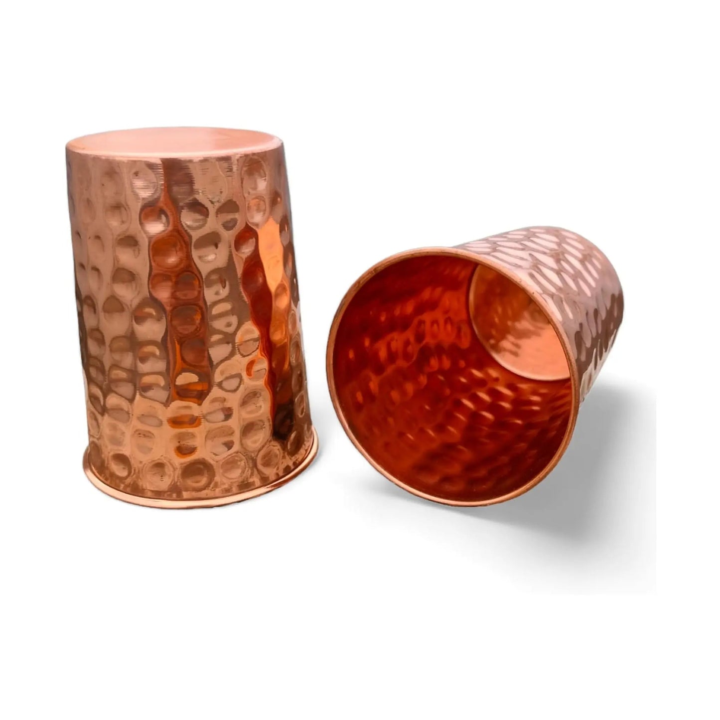 Hammered Pure Copper Cups – Set of 2 | Drinking Tumblers for Water & Cocktails Kemu |Fashion Home Kitchen Beauty