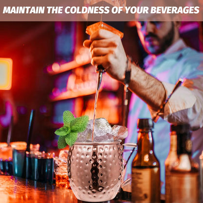 Moscow Mule Copper Mugs of 4 18-oz Pure Copper Plating Stainless Steel Drinking Cup with 4 Cocktail Copper Straws Great Dining Entertaining Bar Gift Kemu |Fashion Home Kitchen Beauty