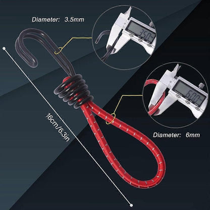10Pcs Tent Stretch Strap Set Bungee Cords Set with Hooks, Metal Shock Cord Hook - Black Kemu |Fashion Home Kitchen Beauty