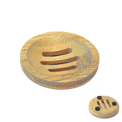 Bamboo Dish Scrub Brush with Soap Dish | Wooden Kitchen Scrubber for Cast Iron, Pans & Pots Kemu |Fashion Home Kitchen Beauty