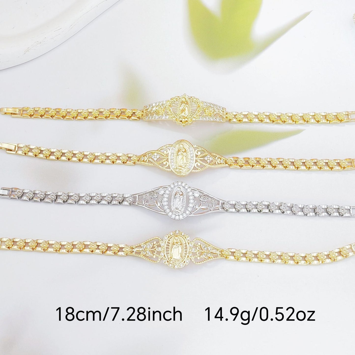 Elegant Hollow Floral Geometric Bracelet – Gold-Plated Copper Fashion Jewelry with Delicate Chain Design(R80） Kemu |Fashion Home Kitchen Beauty