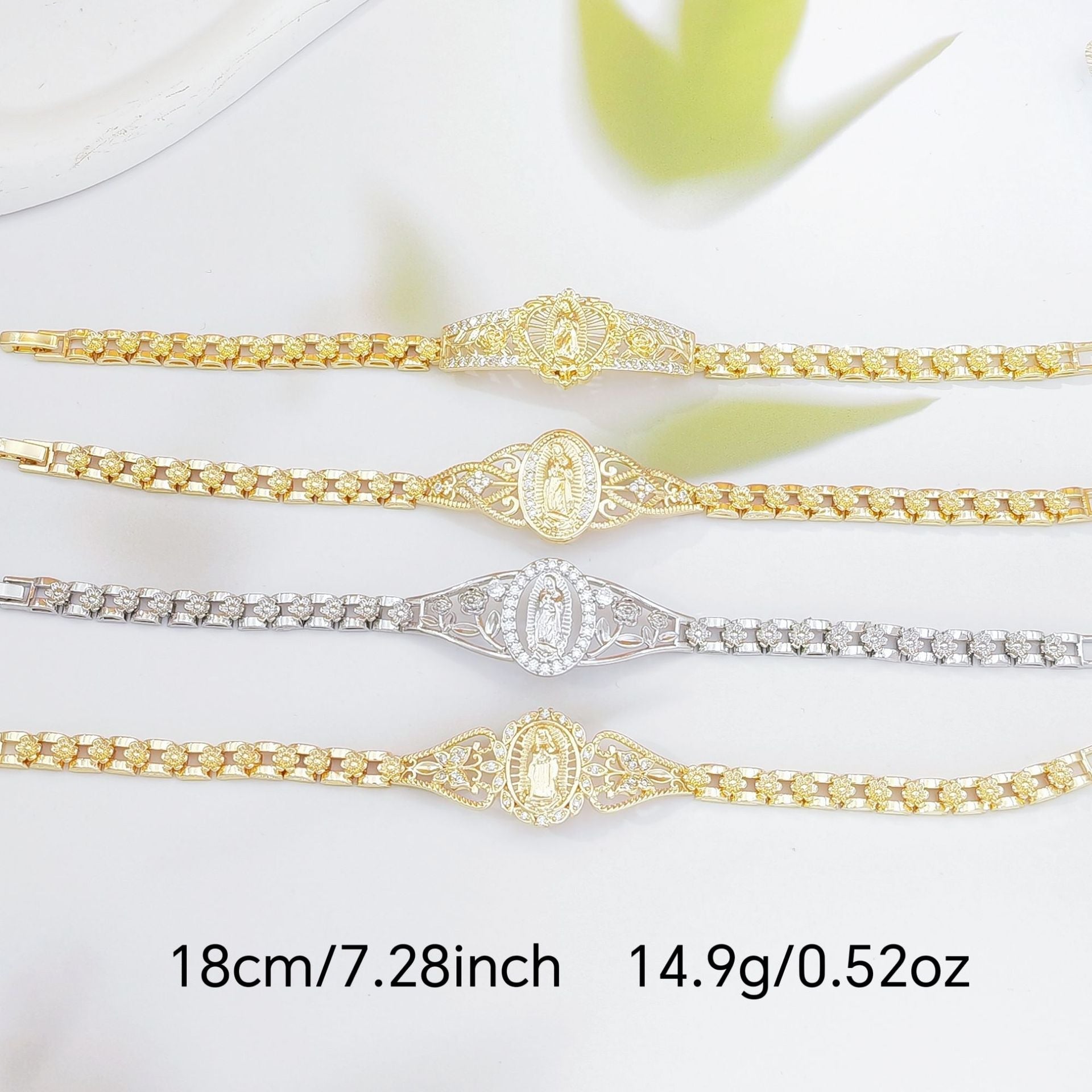 Elegant Hollow Floral Geometric Bracelet – Gold-Plated Copper Fashion Jewelry with Delicate Chain Design(R80） Kemu |Fashion Home Kitchen Beauty