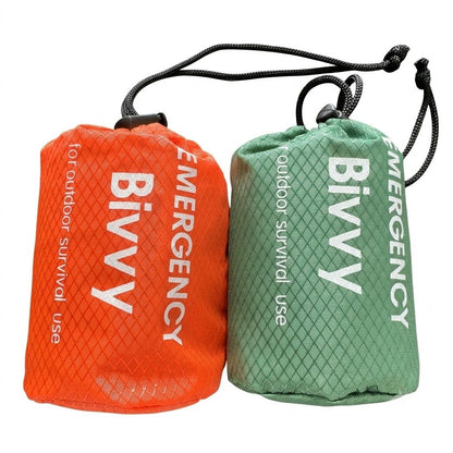 2-Piece Emergency Thermal Sleeping Bag Set – Waterproof, Windproof, and Reflective Survival Blanket with Drawstring Carry Pouch, Compact and Reusable for Camping, Hiking, and Car Emergency Use (Orange) Kemu |Fashion Home Kitchen Beauty
