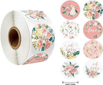 Label - 2 rolls (1000 pieces per roll) - Sealing sticker - Sealing sticker - Sticker - Flower stickers - Envelope sealing sticker - Gift sealing - Coded label stickers - self-adhesive labels - for gifts, wedding, birthday, party, packaging Kemu |Fashion Home Kitchen Beauty