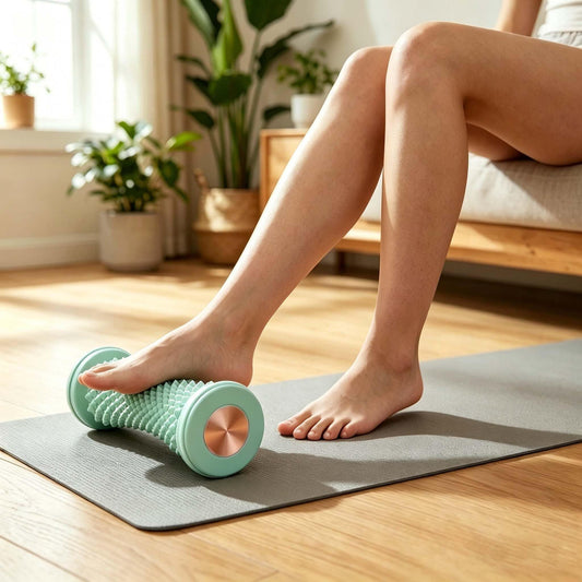 Foot Massager Roller for Plantar Fasciitis Relief - Home Muscle Recovery Tool with Acupressure Nodes, Versatile for Full-Body Soothing After Workouts or Long Days on Feet (Green) Kemu |Fashion Home Kitchen Beauty