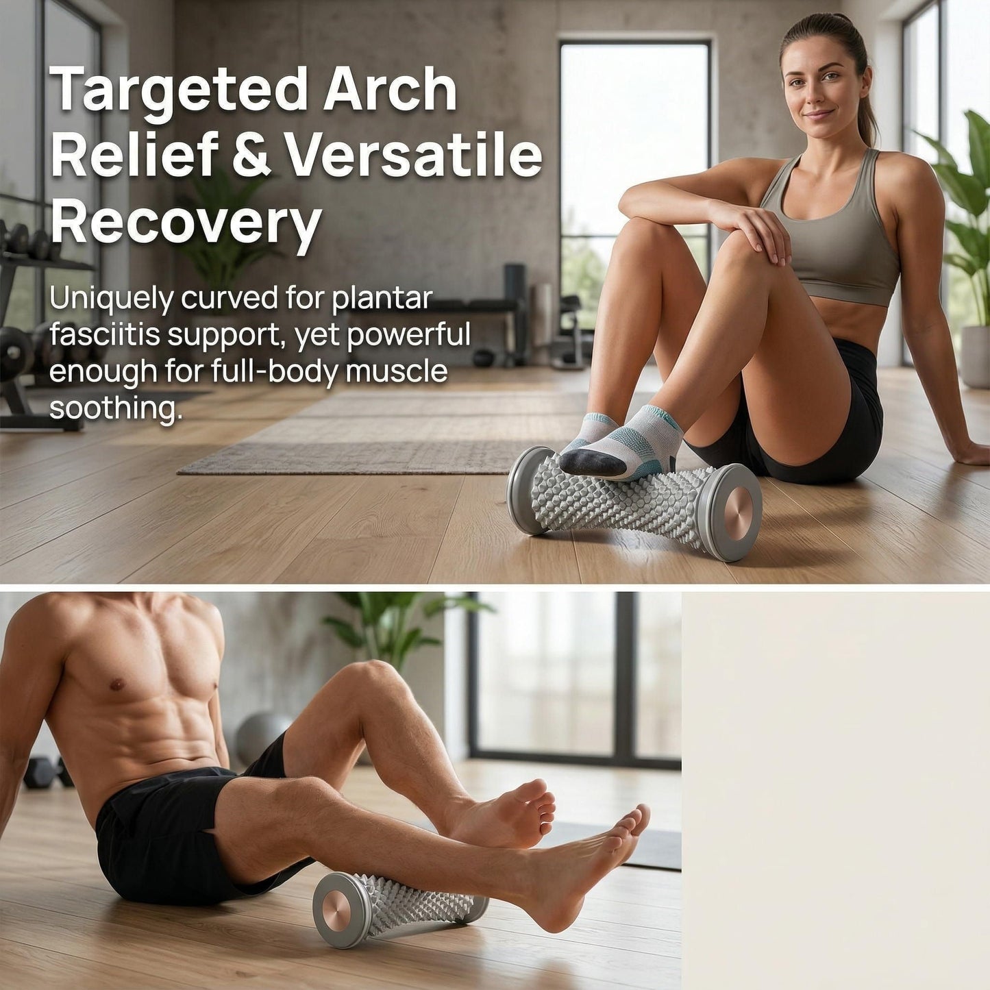 Foot Massager Roller for Plantar Fasciitis Relief - Home Muscle Recovery Tool with Acupressure Nodes, Versatile for Full-Body Soothing After Workouts or Long Days on Feet (Green) Kemu |Fashion Home Kitchen Beauty