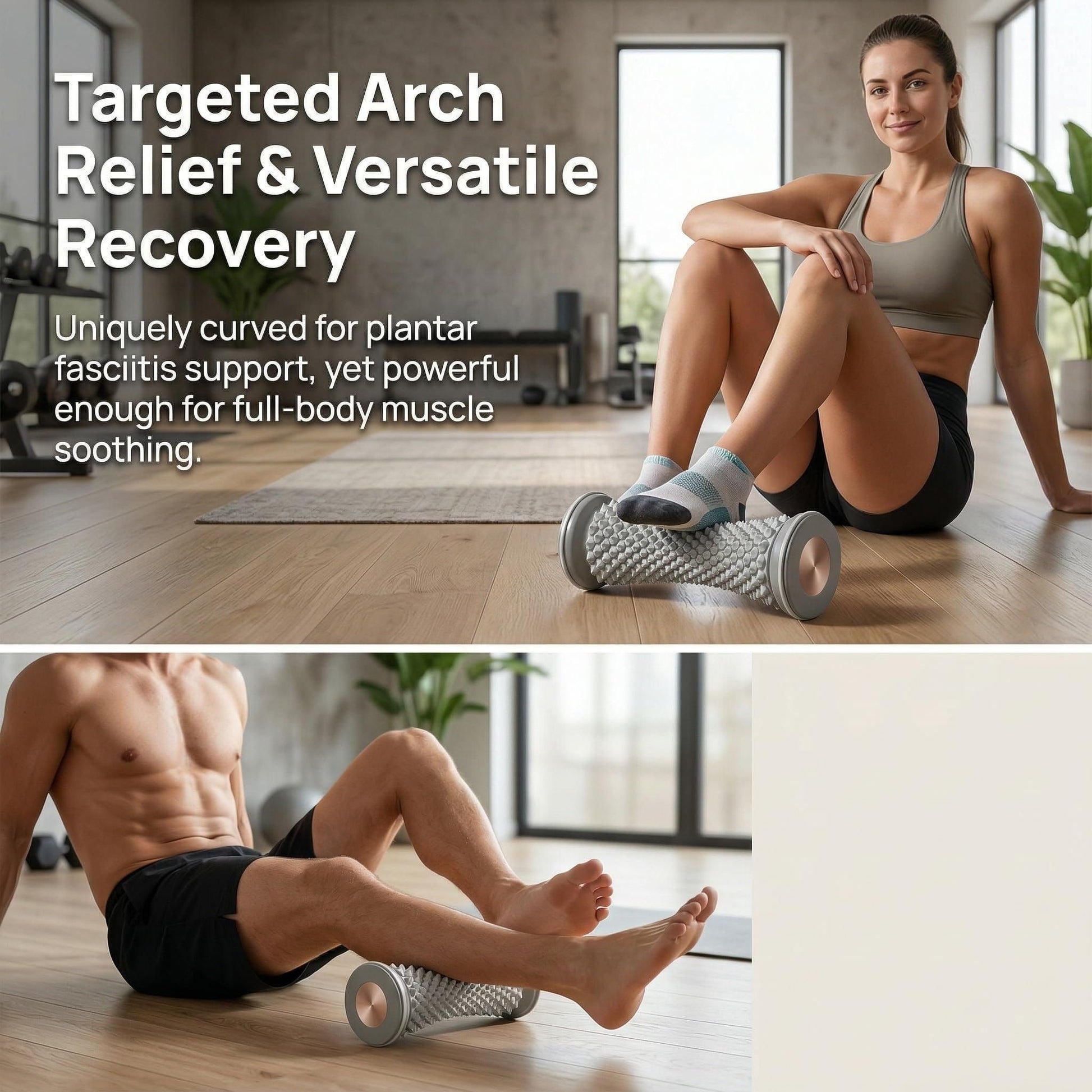 Foot Massager Roller for Plantar Fasciitis Relief - Home Muscle Recovery Tool with Acupressure Nodes, Versatile for Full-Body Soothing After Workouts or Long Days on Feet (Green) Kemu |Fashion Home Kitchen Beauty