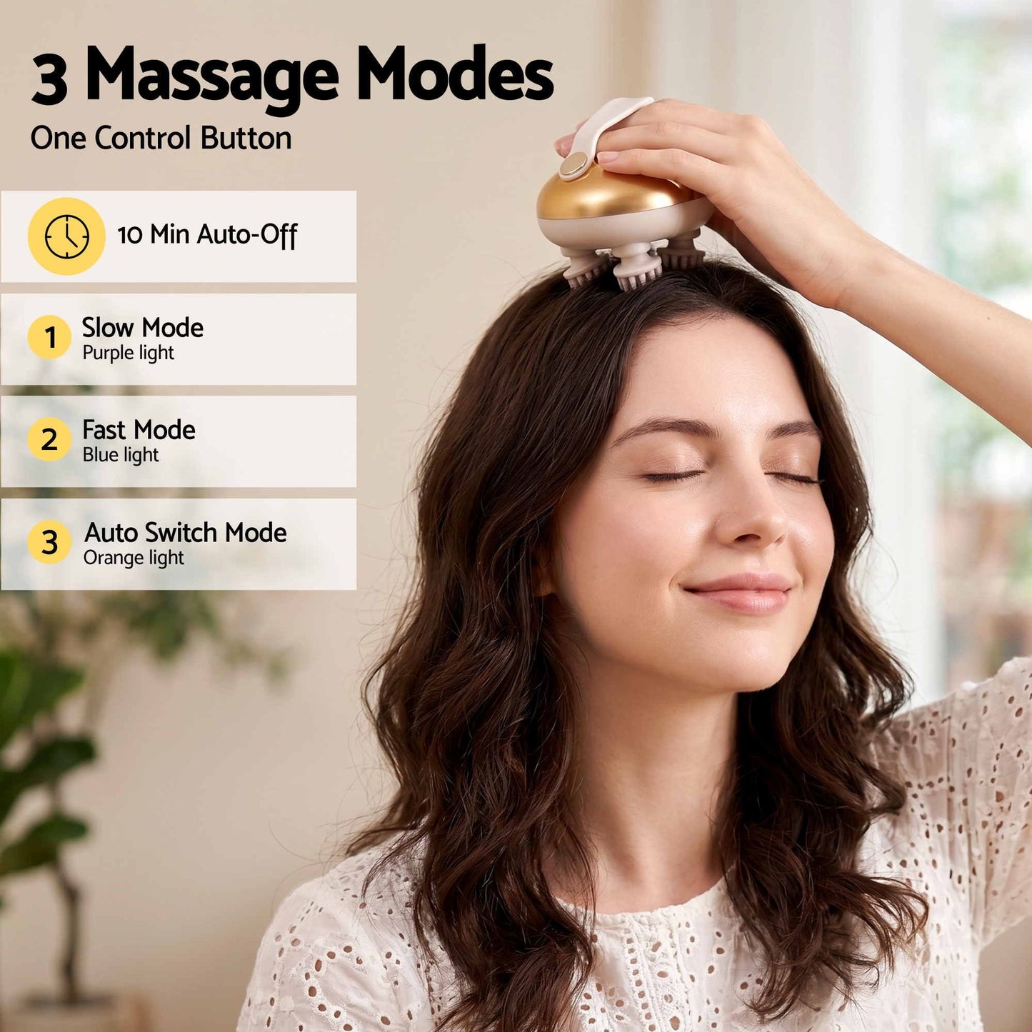 Livemor Scalp Massager Kneading Head Massager Scalp Stress Relax Portable Rechargeable Hair Massager Shower Massage Waterproof Cat Massager Scratcher, Gift for Mom Dad