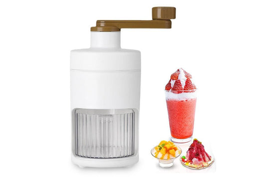 Manual Ice Shaver Snow Cone Maker - Hand Crank Ice Crusher with Freezing Mould & Collection Box - Kemu |Fashion Home Kitchen Beauty