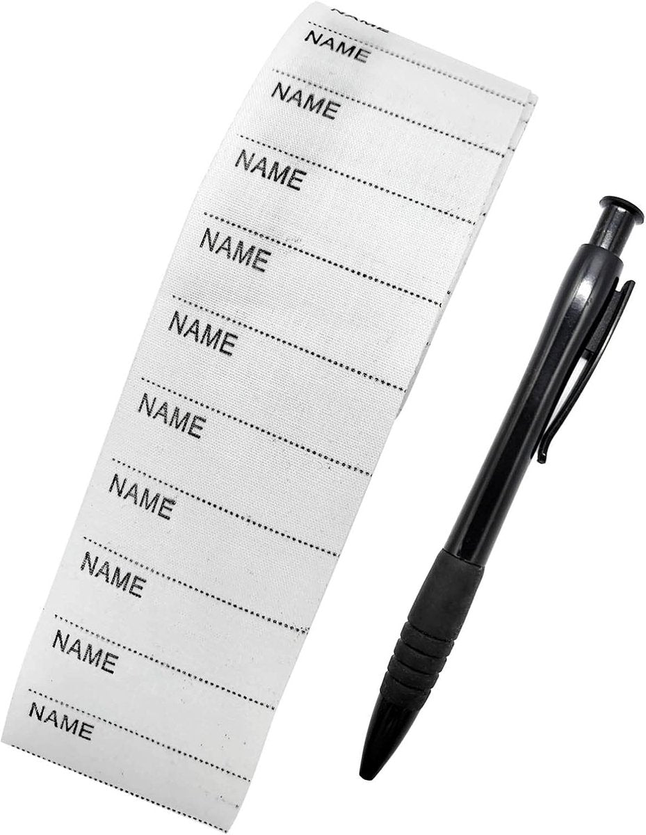 200 pcs iron-on name labels with pen - washable labels - woven labels for clothing, school uniforms, bags, towels, hats, gloves, scarves - Kemu |Fashion Home Kitchen Beauty