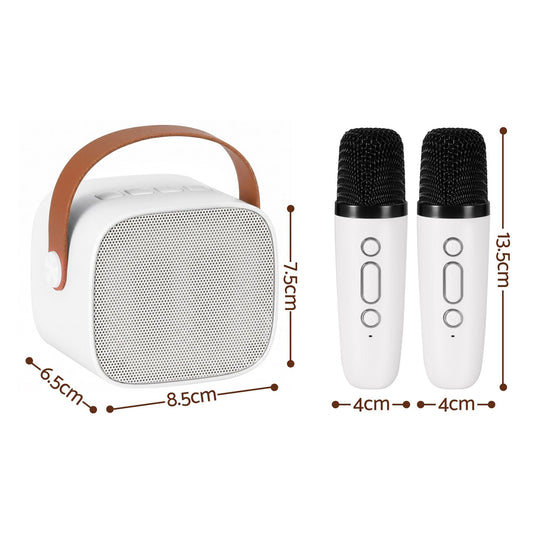 Alpha Mini Portable Karaoke Machine for Adults Kids with 2 Wireless Microphones Kemu |Fashion Home Kitchen Beauty