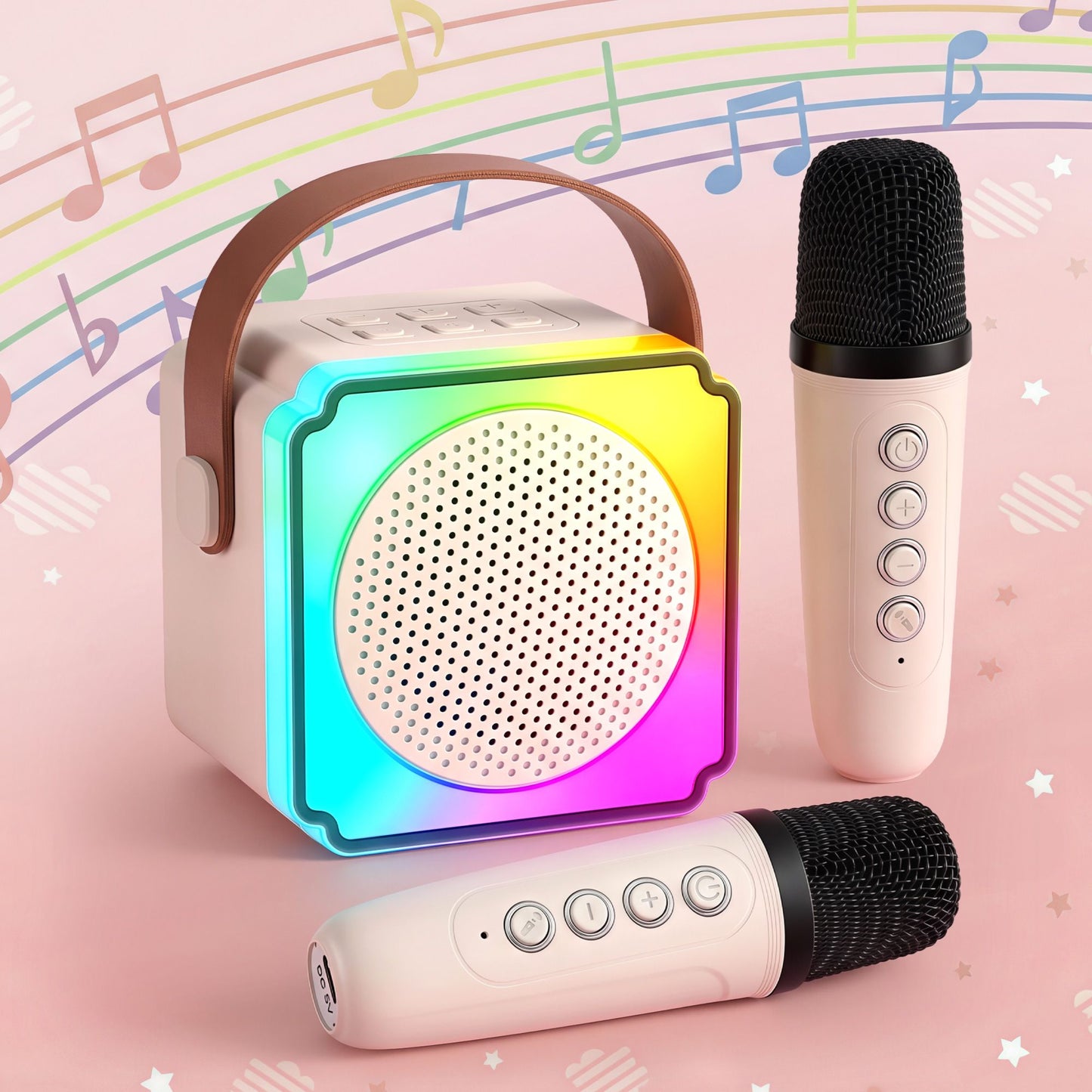 Alpha Mini Portable Karaoke Machine for Adults Kids with 2 Wireless Microphones Kemu |Fashion Home Kitchen Beauty