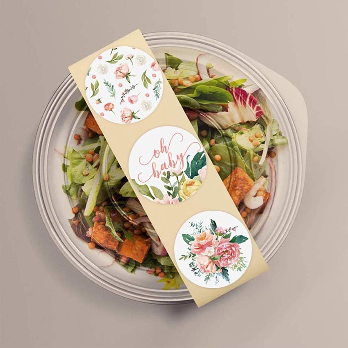 Label - 2 rolls (1000 pieces per roll) - Sealing sticker - Sealing sticker - Sticker - Flower stickers - Envelope sealing sticker - Gift sealing - Coded label stickers - self-adhesive labels - for gifts, wedding, birthday, party, packaging Kemu |Fashion Home Kitchen Beauty