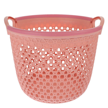 Portable Laundry Basket Pink Hollow Laundry Management with Handle PP Kemu |Fashion Home Kitchen Beauty