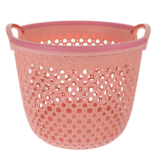 Portable Laundry Basket Pink Hollow Laundry Management with Handle PP Kemu |Fashion Home Kitchen Beauty