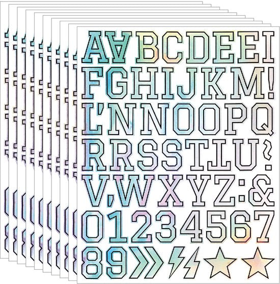 Letter stickers - 10-sheet vinyl letter stickers - 1.5-inch self-adhesive alphabet and number stickers - waterproof - suitable for mailboxes, windows, doors, cars, boats, house numbers (Style B) - Kemu |Fashion Home Kitchen Beauty