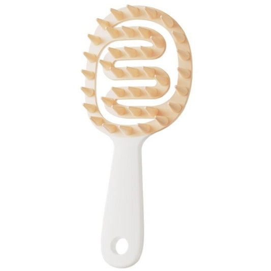Long-Handled Hollow Hair Shampoo Brush, TPR Soft-Bristle Scalp Massager, for Wet & Dry Hair—White Kemu |Fashion Home Kitchen Beauty