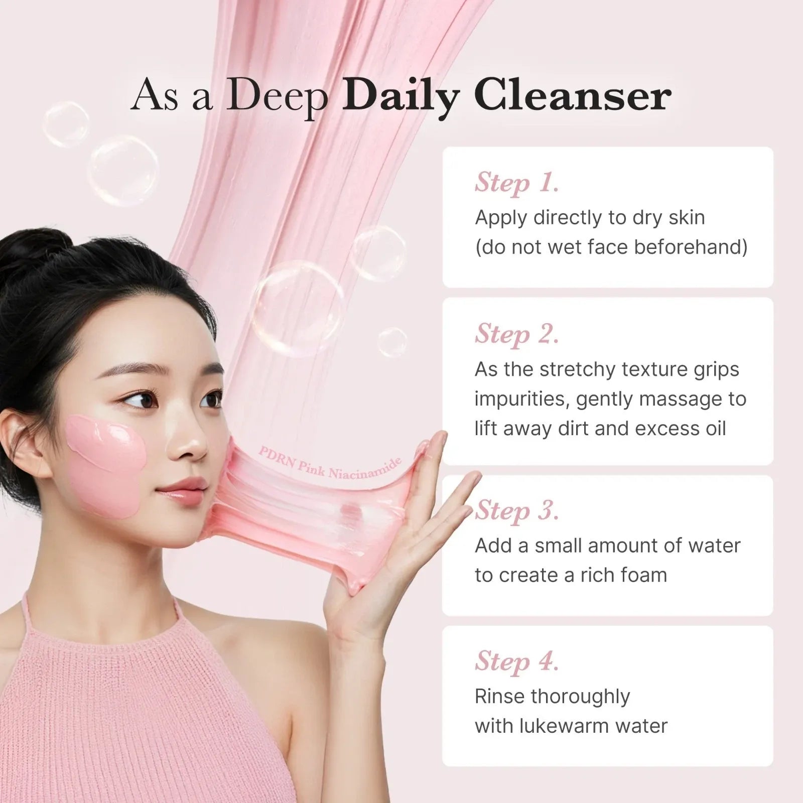 MEDICUBE PDRN Pink Niacinamide Whip Cleanser 120ml Kemu |Fashion Home Kitchen Beauty